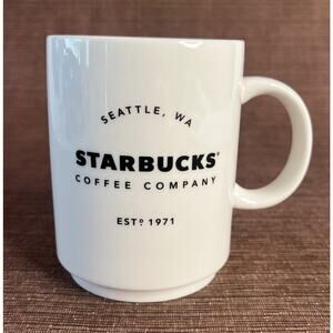 Starbucks Coffee Co. White Mug • 14 oz • Seattle WA Est. 1971 • 2018